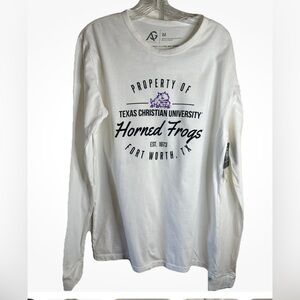TCU Texas Christian University Sz Medium Horned Frogs Long Sleeve Tee NWT